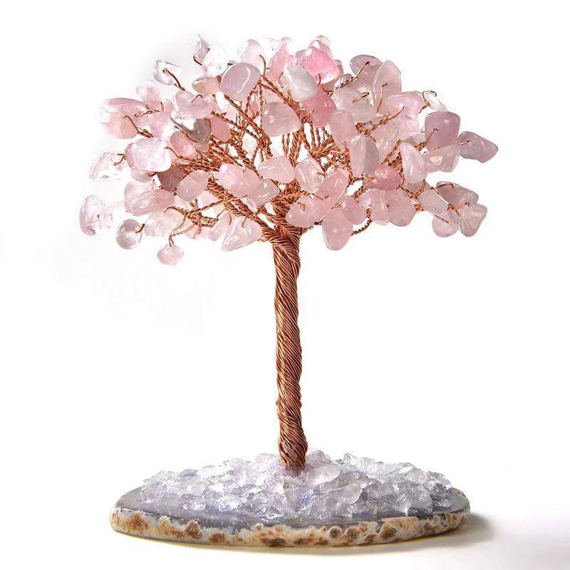 MLD rose quartz crystal tree