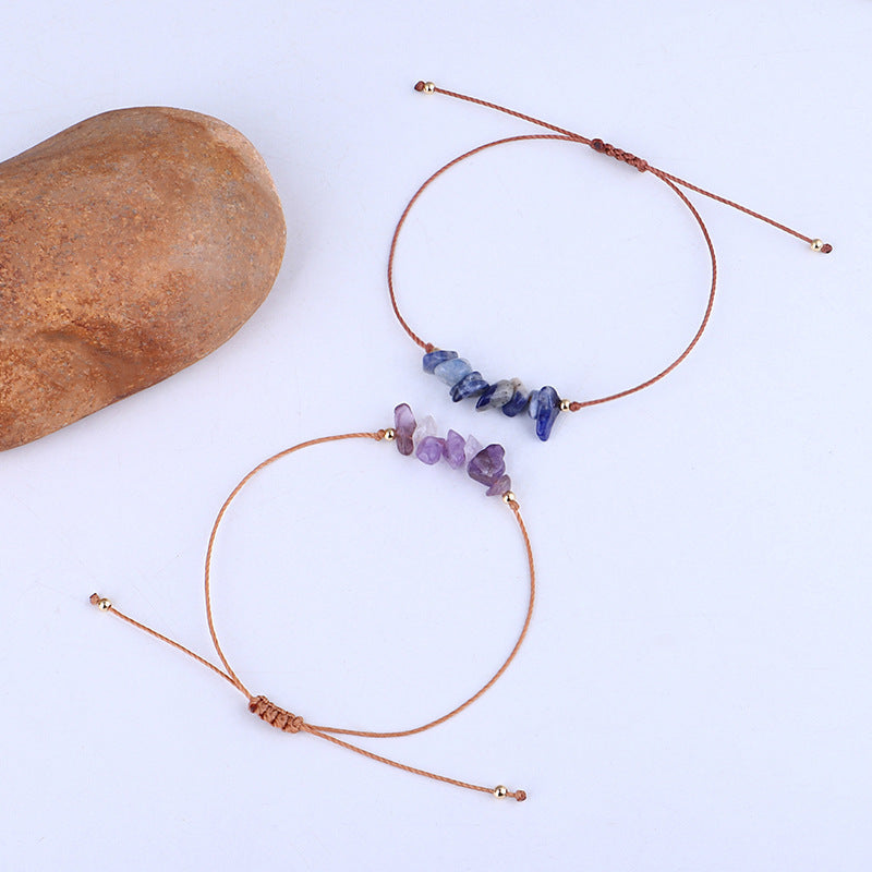 crystal chips rope bracelet