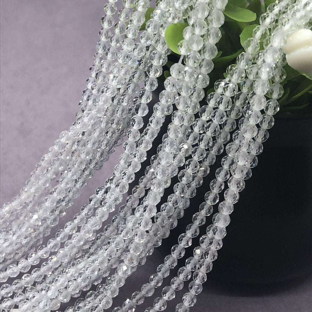4mm white topaz beads