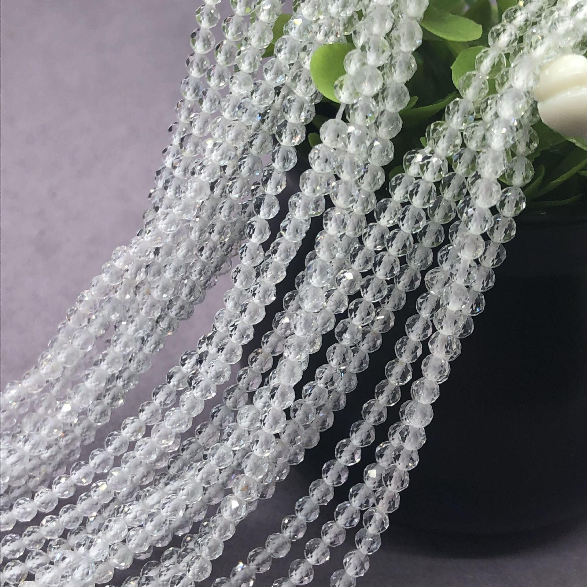 4mm white topaz beads
