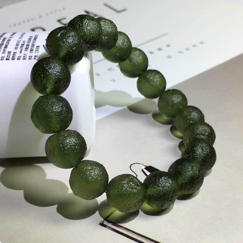 12mm moldavite bracelet