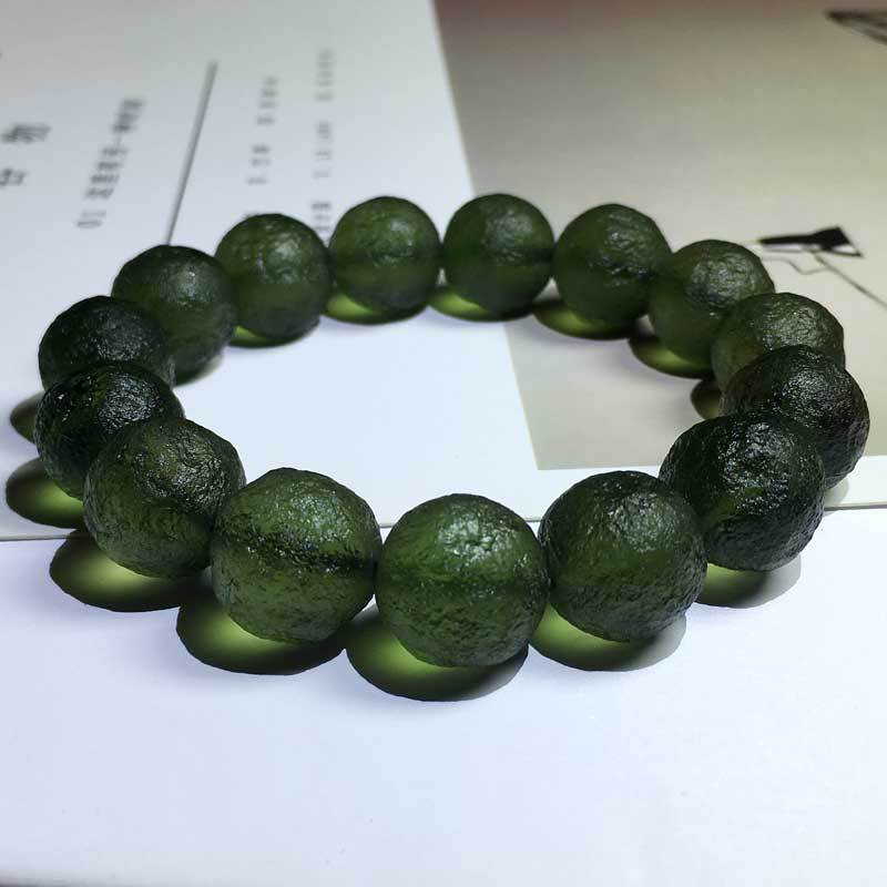 12mm moldavite bracelet
