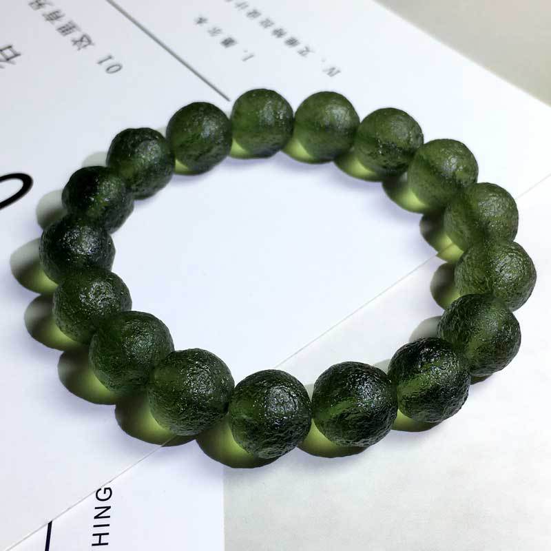 12mm moldavite bracelet