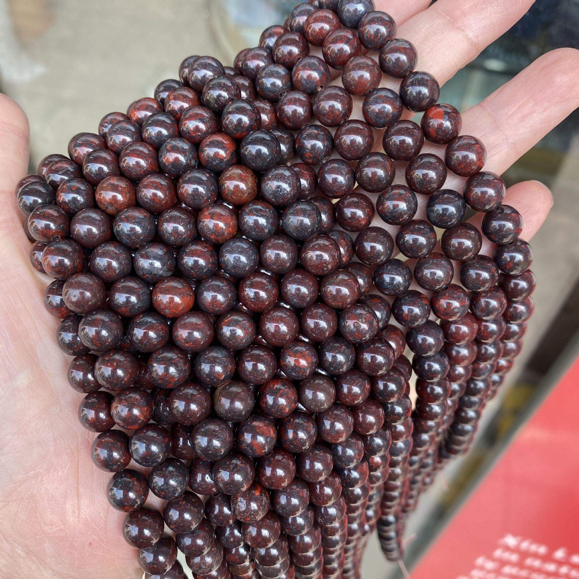 8mm brecciated jasper beads
