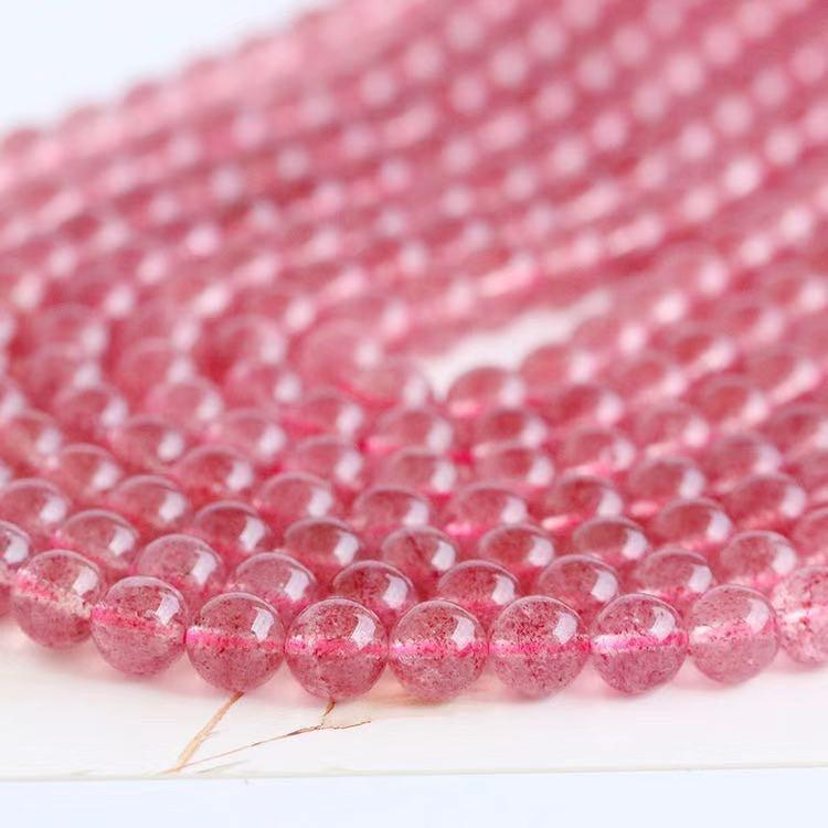 8/10mm Strawberry Quartz beads Wholesale - Free Shipping Over 300USD - Price at $ 4.50 /pc