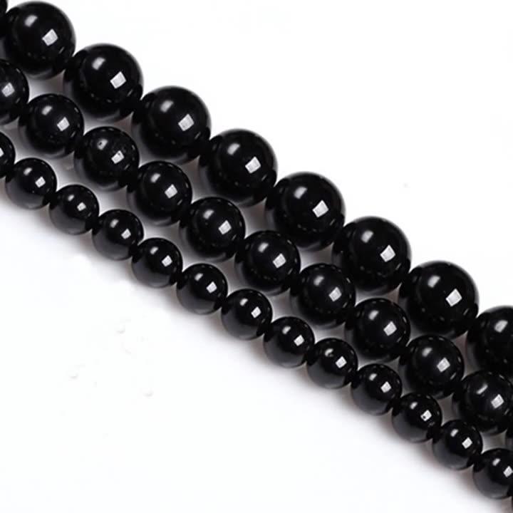 8/10mm Black Tourmaline beads Wholesale - Free Shipping Over 300USD - Price at $ 10.00 /pc