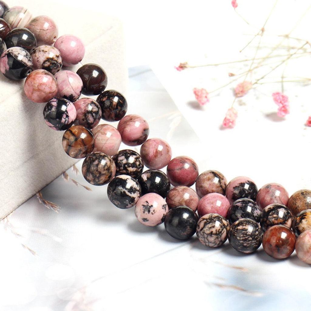 8/10mm Rhodonite beads Wholesale - Free Shipping Over 300USD - Price at $ 2.20 /pc