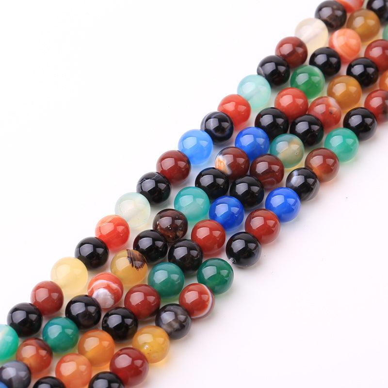 8/10/12mm Colorful Agate Beads Wholesale - Free Shipping Over 300USD - Price at $ 6.00 /pc