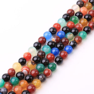 8/10/12mm Colorful Agate Beads Wholesale - Free Shipping Over 300USD - Price at $ 6.00 /pc