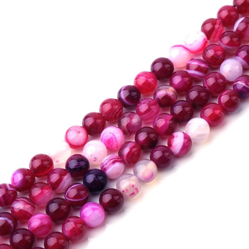8/10/12mm Rose Red Agate Beads Wholesale - Free Shipping Over 300USD - Price at $ 16.00 /pc