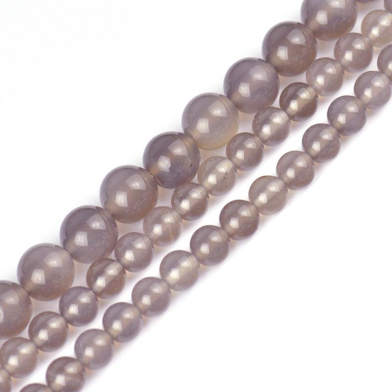 8/10/12mm Gray Agate Beads Wholesale - Free Shipping Over 300USD - Price at $ 6.00 /pc