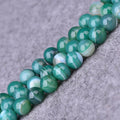 8/10/12mm Green Striped Agate Beads Wholesale - Free Shipping Over 300USD - Price at $ 6.00 /pc