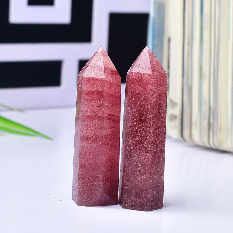 5-9cm Strawberry Quartz tower Wholesale - Free Shipping Over 300USD - Price at $ 39.60 /pc