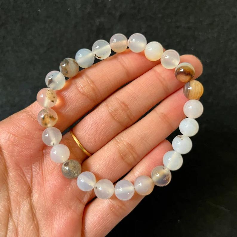 8mm dendritic agate bracelet