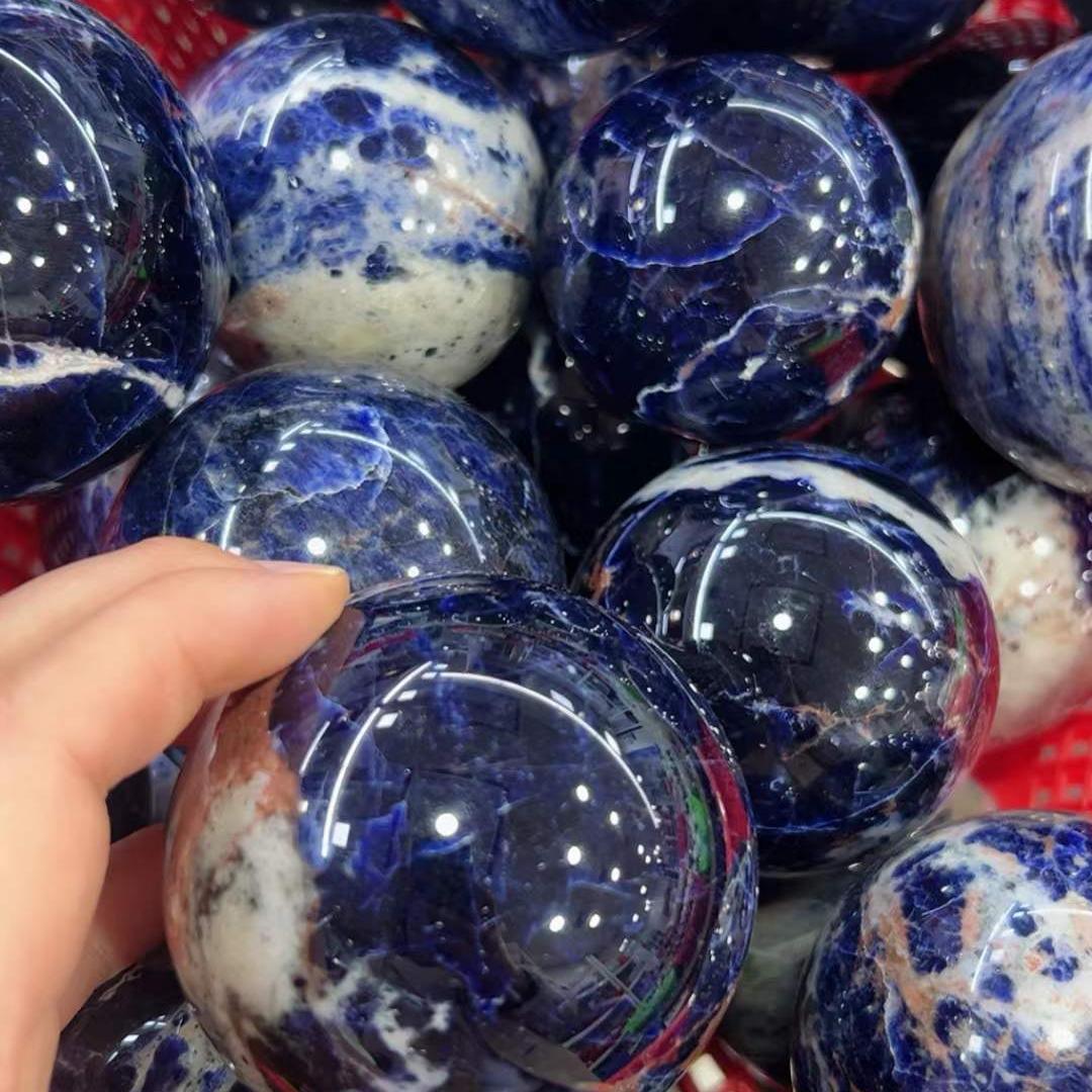 4-8cm Sodalite sphere Wholesale - Free Shipping Over 300USD - Price at $ 44.00 /pc