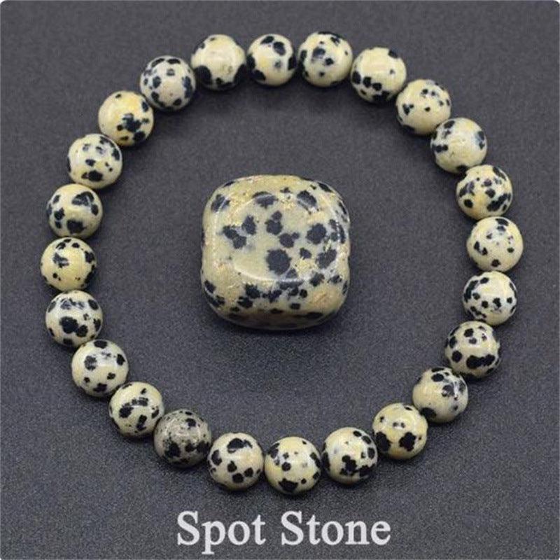 8mm Dalmatian jasper Bracelet Wholesale - Free Shipping Over 300USD - Price at $ 1.50 /pc