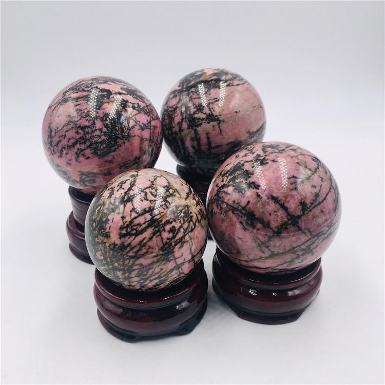 5-8cm Rhodonite sphere Wholesale - Free Shipping Over 300USD - Price at $ 49.00 /pc