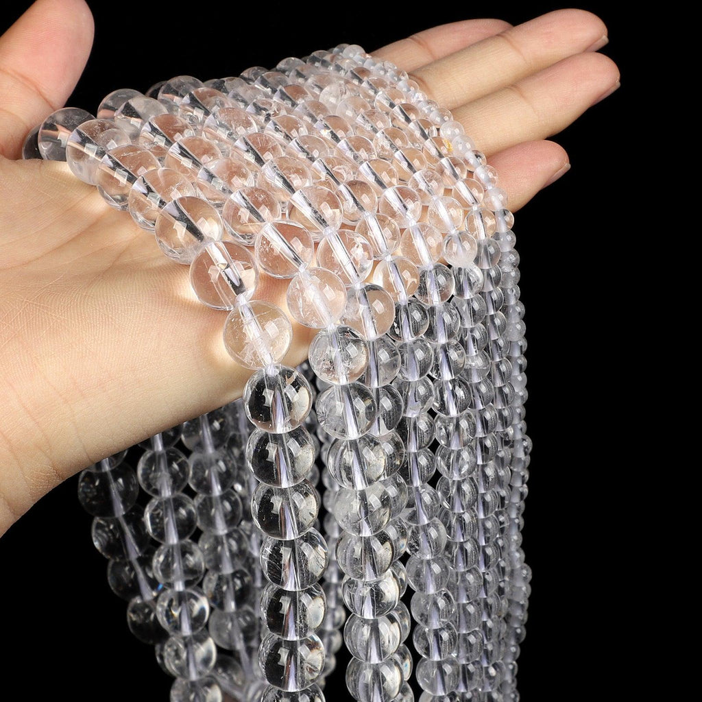 8/10mm Clear Quartz beads Wholesale - Free Shipping Over 300USD - Price at $ 5.00 /pc