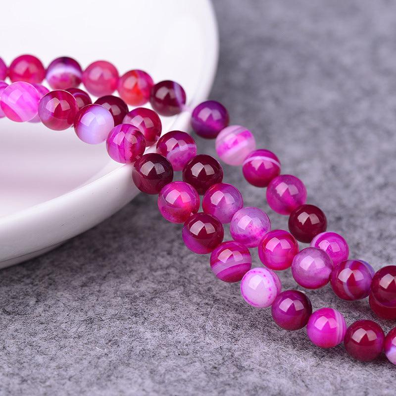8/10/12mm Rose Red Agate Beads Wholesale - Free Shipping Over 300USD - Price at $ 16.00 /pc