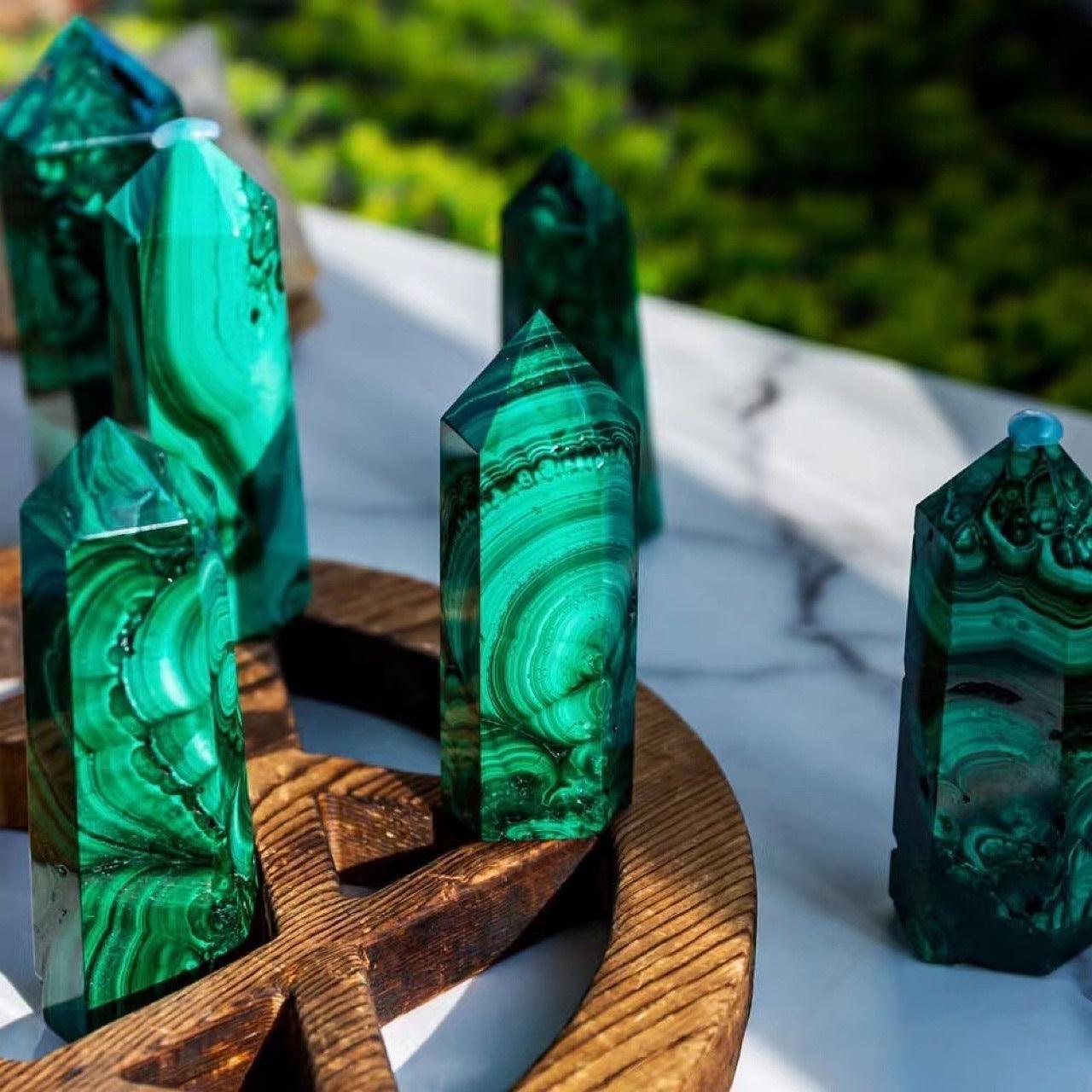 5-7cm Malachite tower point Wholesale - Free Shipping Over 300USD - Price at $ 150.00 /pc