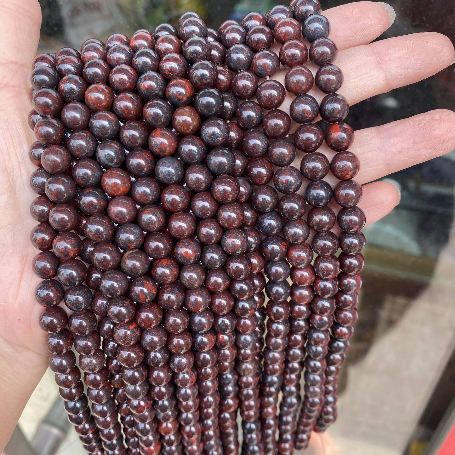 8mm brecciated jasper beads