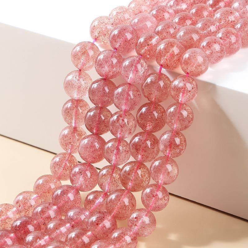 8/10mm Strawberry Quartz beads Wholesale - Free Shipping Over 300USD - Price at $ 4.50 /pc