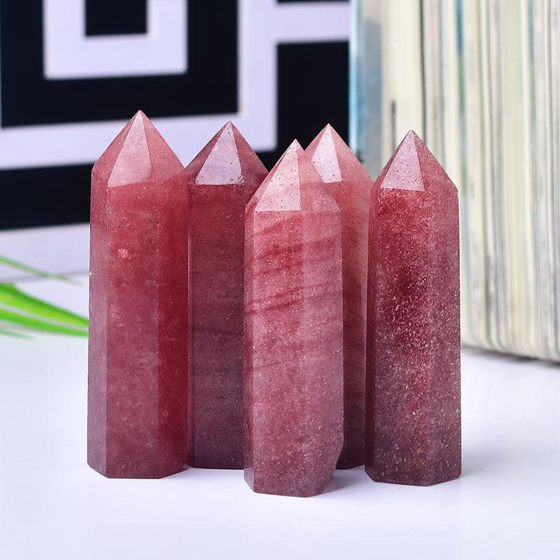 5-9cm Strawberry Quartz tower Wholesale - Free Shipping Over 300USD - Price at $ 39.60 /pc
