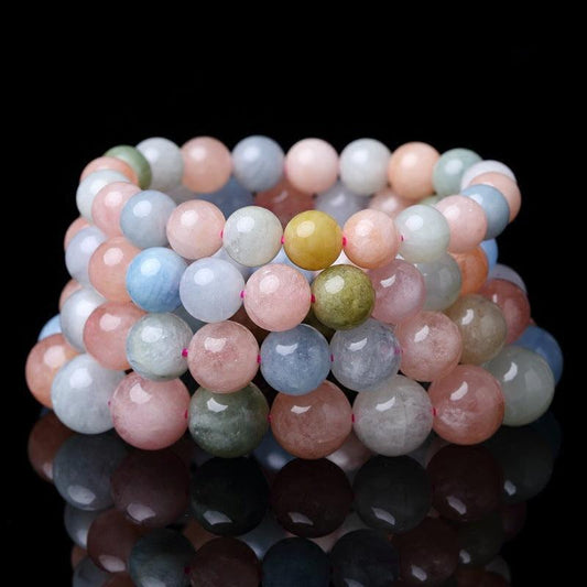 8/10mm Morganite bracelet Wholesale - Free Shipping Over 300USD - Price at $ 7.60 /pc