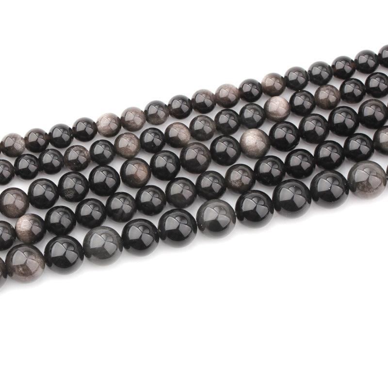 8/10/12mm Silver Obsidian Beads Wholesale - Free Shipping Over 300USD - Price at $ 8.00 /pc