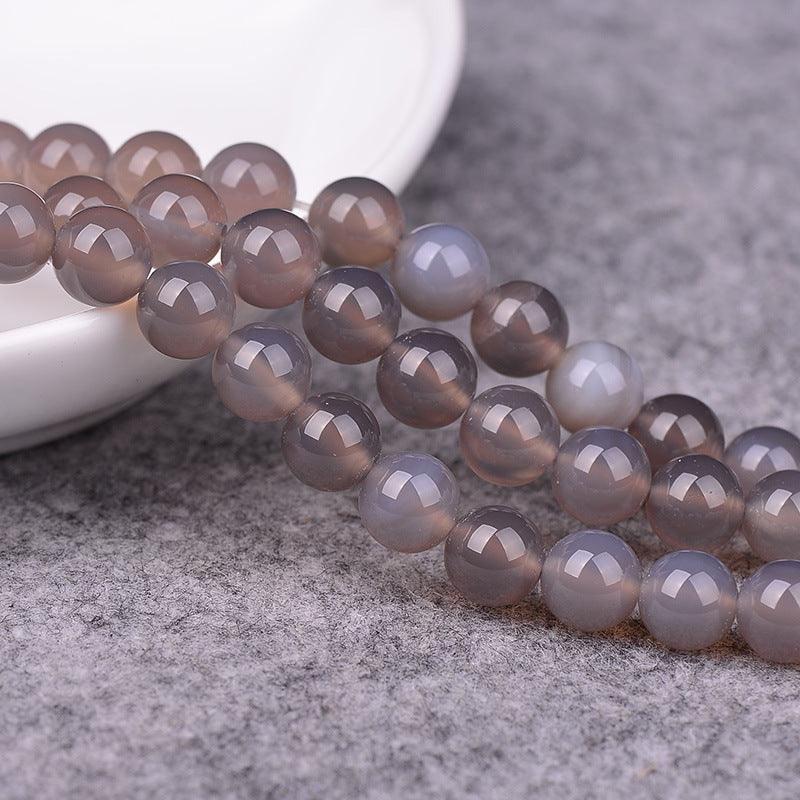8/10/12mm Gray Agate Beads Wholesale - Free Shipping Over 300USD - Price at $ 6.00 /pc