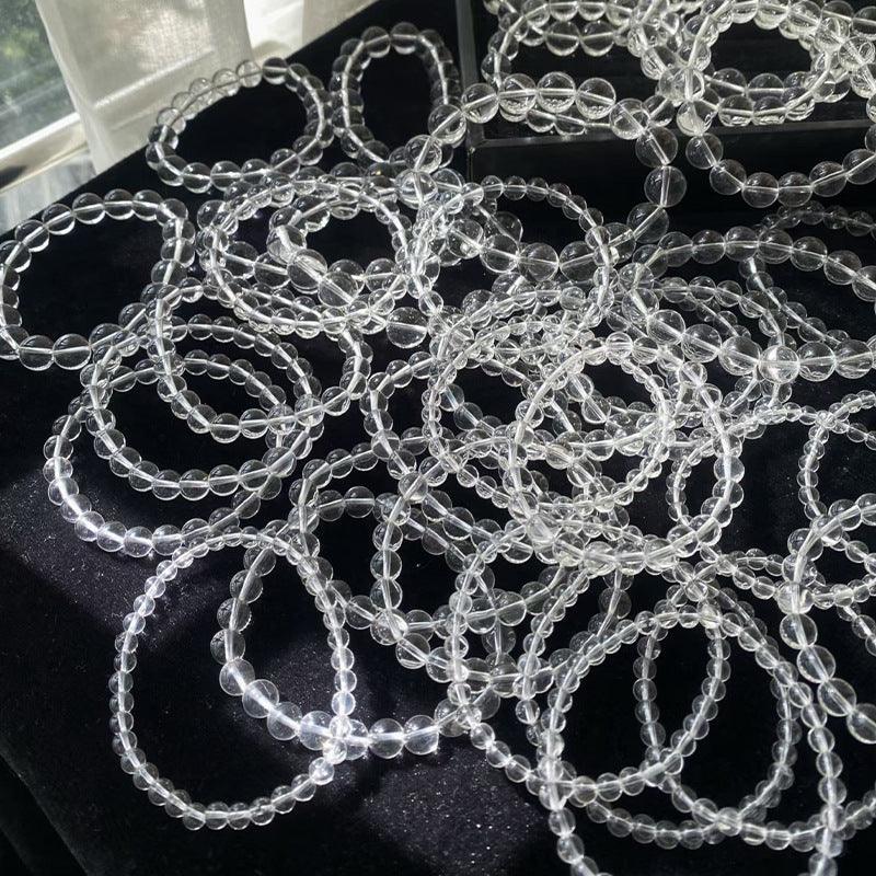 8/10mm Clear Quartz bracelet Wholesale - Free Shipping Over 300USD - Price at $ 5.50 /pc