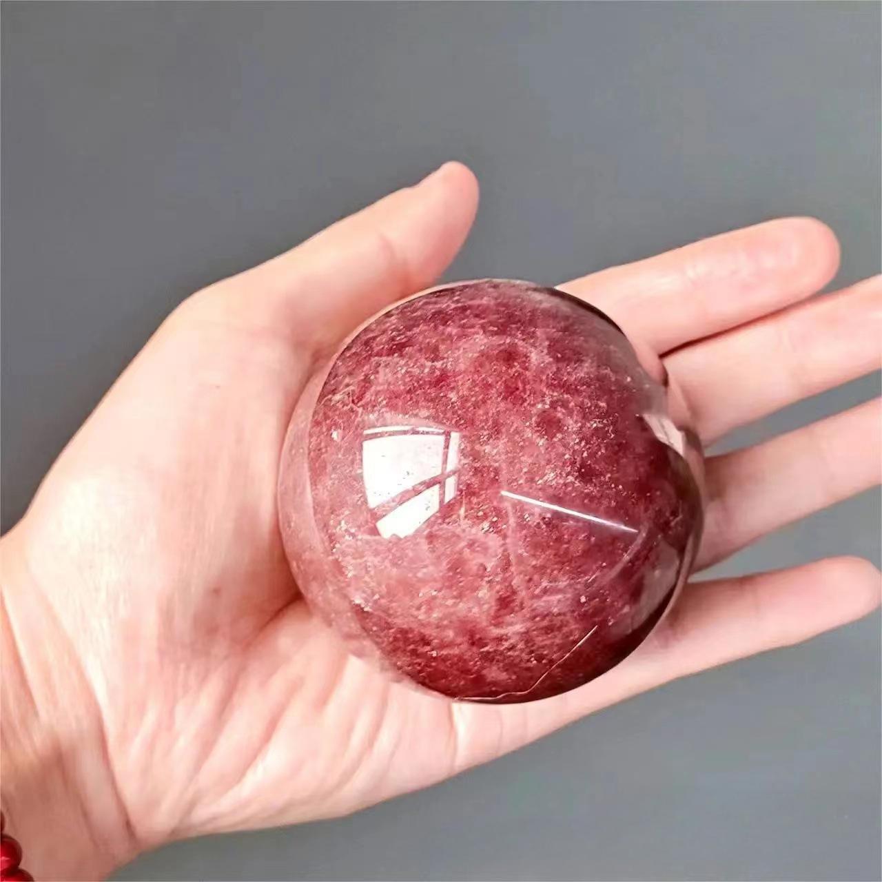 4-8cm Strawberry Quartz sphere Wholesale - Free Shipping Over 300USD - Price at $ 48.50 /pc