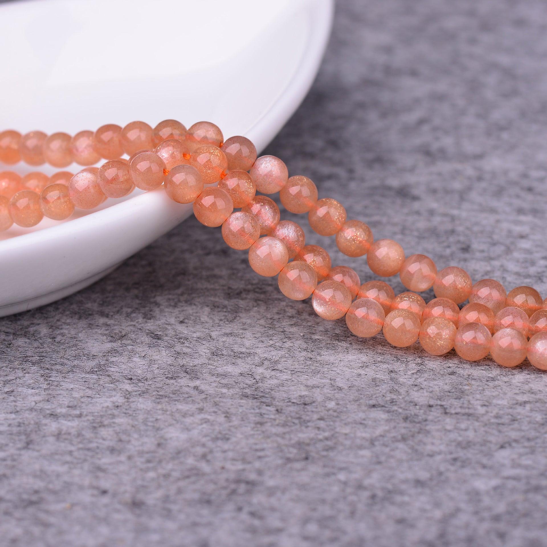 6/8/10mm Sunstone beads Wholesale - Free Shipping Over 300USD - Price at $ 18.00 /pc