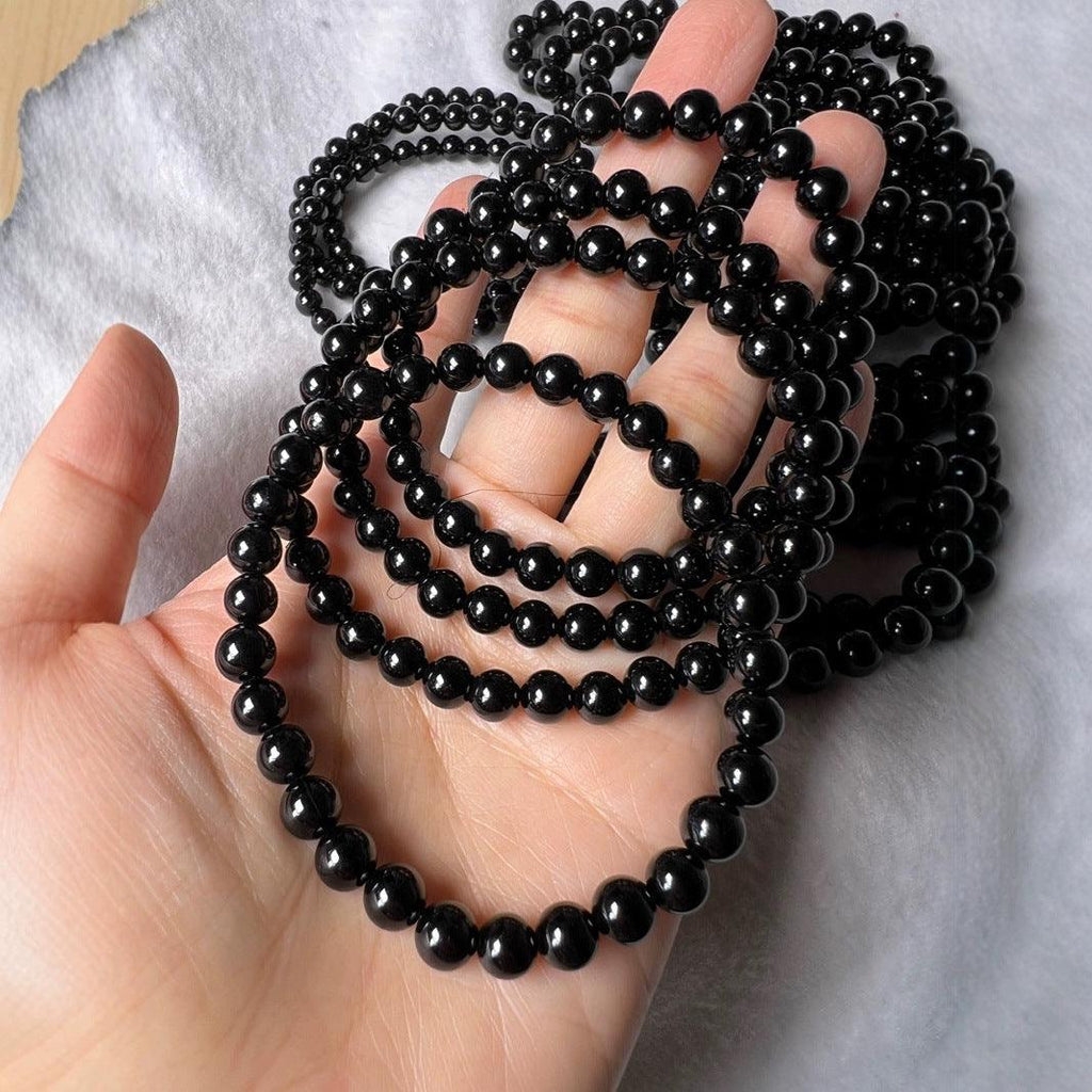 8mm Black Tourmaline bracelet Wholesale - Free Shipping Over 300USD - Price at $ 8.00 /pc