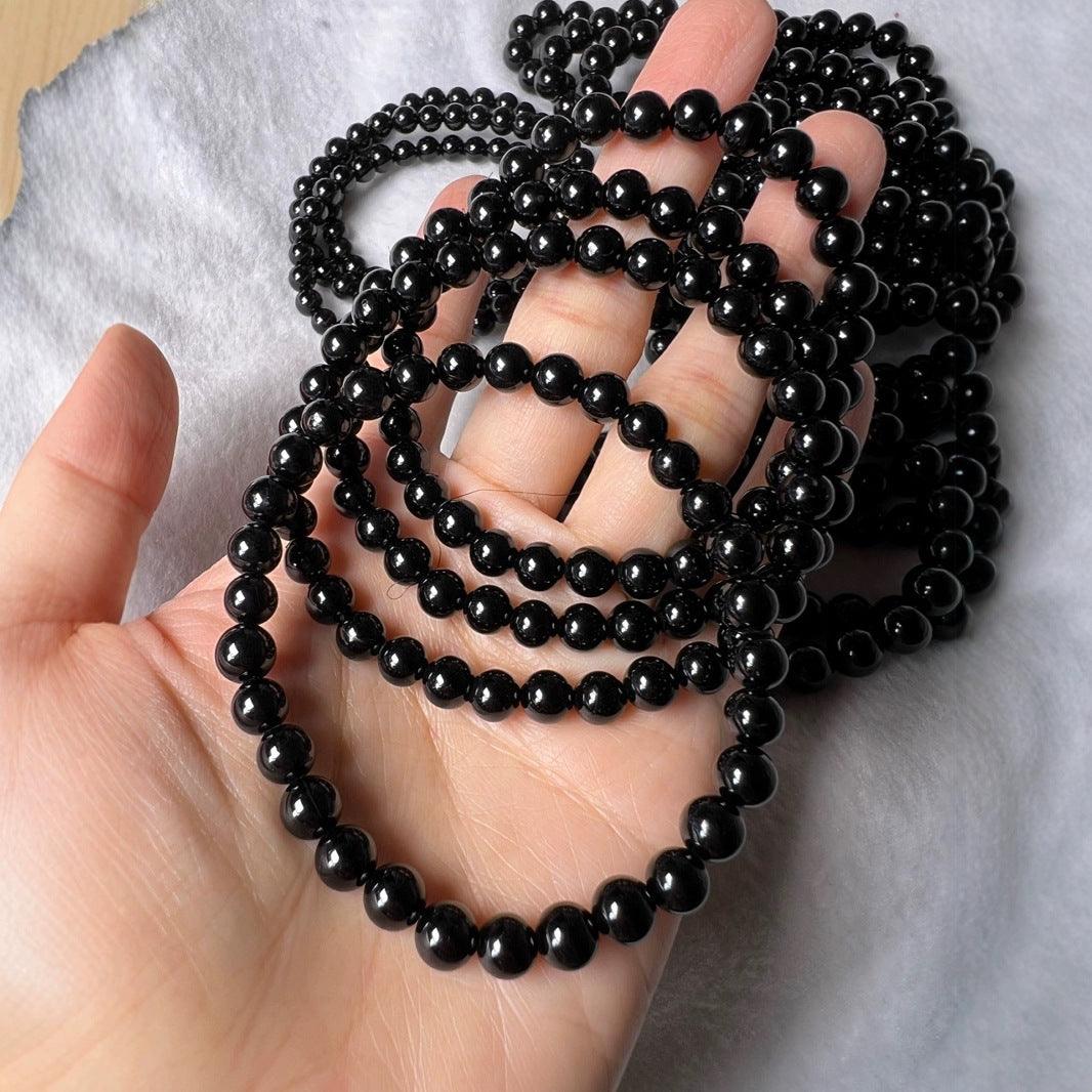 8mm Black Tourmaline bracelet Wholesale - Free Shipping Over 300USD - Price at $ 8.00 /pc