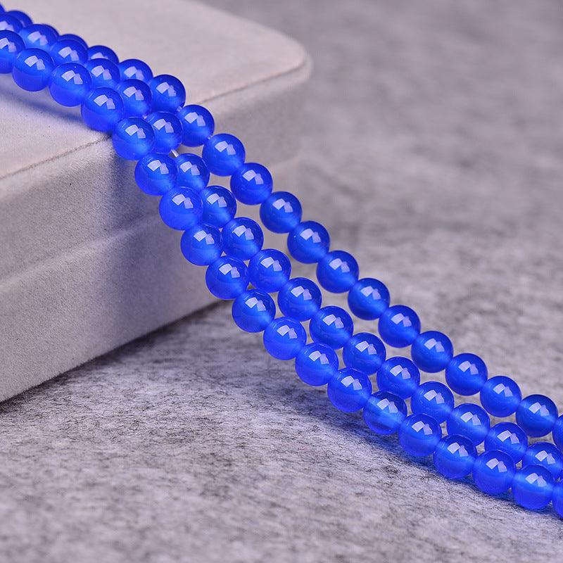 8/10/12mm Blue Carnelian Agate Beads Wholesale - Free Shipping Over 300USD - Price at $ 7.00 /pc