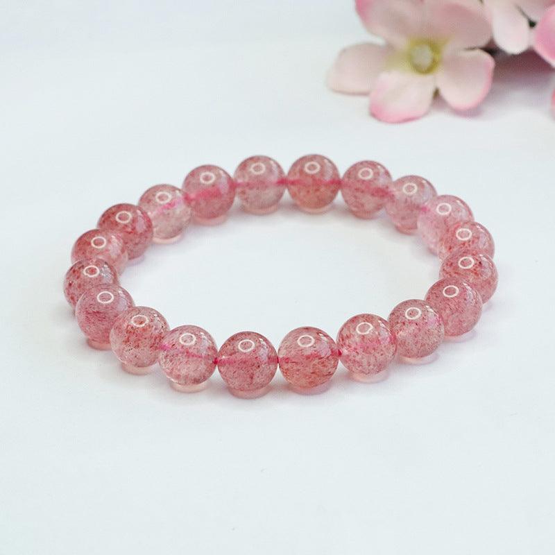 8/10mm Strawberry Quartz bracelet Wholesale - Free Shipping Over 300USD - Price at $ 2.50 /pc