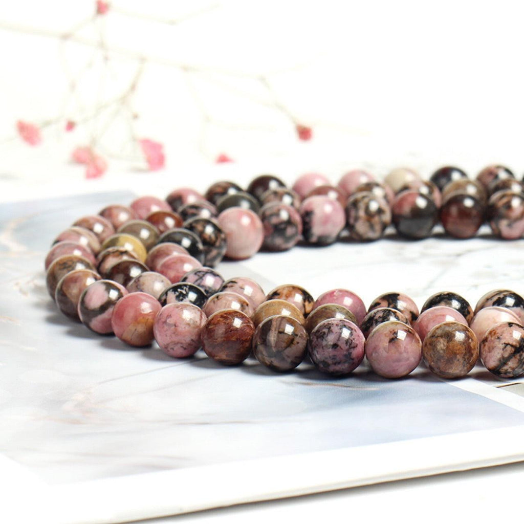 8/10mm Rhodonite beads Wholesale - Free Shipping Over 300USD - Price at $ 2.20 /pc
