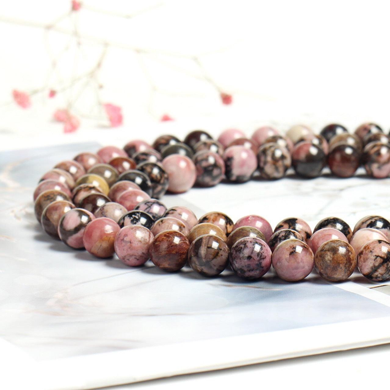 8/10mm Rhodonite beads Wholesale - Free Shipping Over 300USD - Price at $ 2.20 /pc