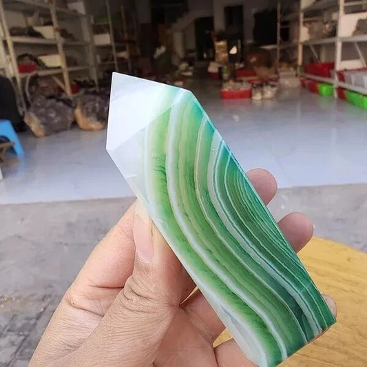 5-8cm green agate tower 1kg