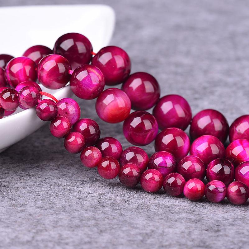 8/10/12mm Rose Pink Tiger Eyes Beads Wholesale - Free Shipping Over 300USD - Price at $ 13.00 /pc