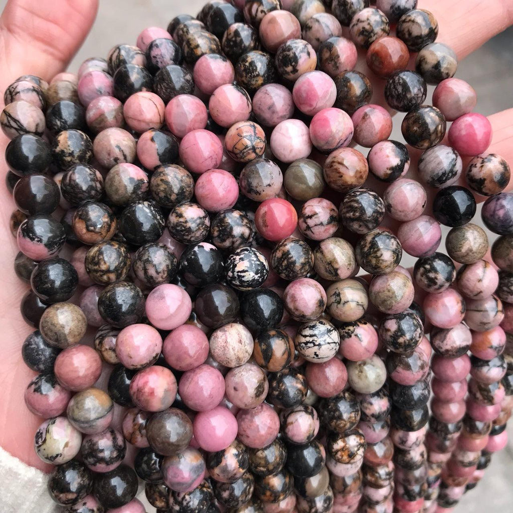 8/10mm Rhodonite beads Wholesale - Free Shipping Over 300USD - Price at $ 2.20 /pc