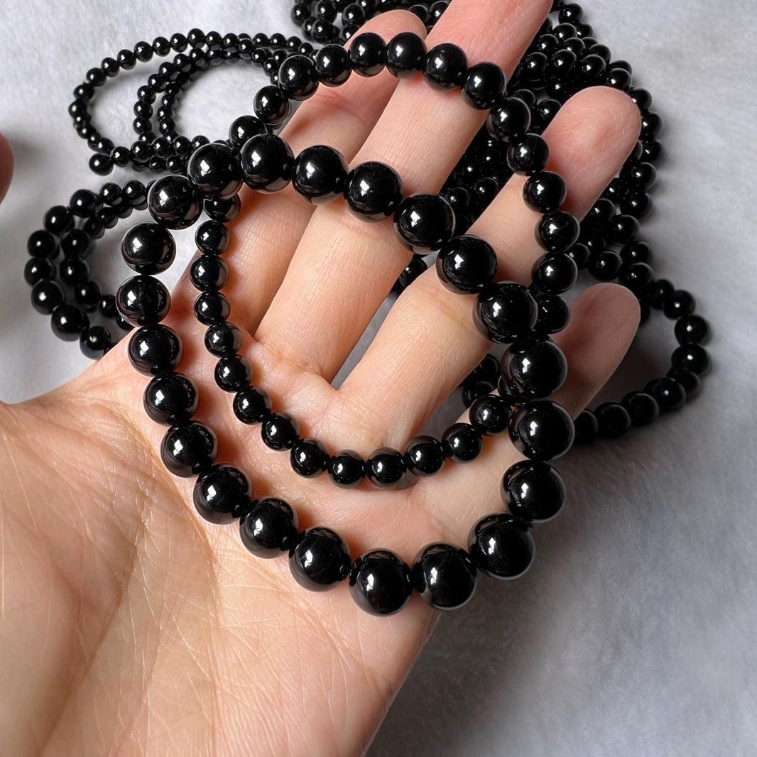 8mm Black Tourmaline bracelet Wholesale - Free Shipping Over 300USD - Price at $ 8.00 /pc