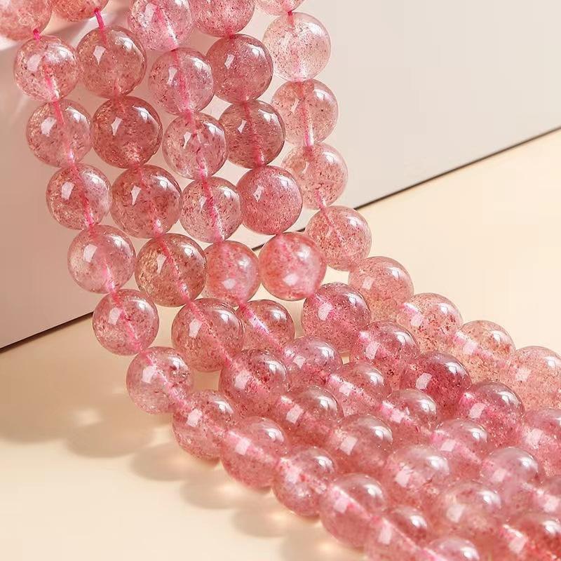 8/10mm Strawberry Quartz beads Wholesale - Free Shipping Over 300USD - Price at $ 4.50 /pc
