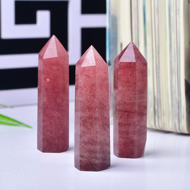 5-9cm Strawberry Quartz tower Wholesale - Free Shipping Over 300USD - Price at $ 39.60 /pc