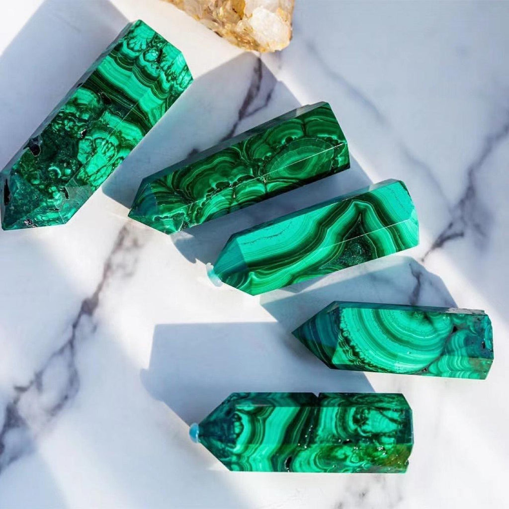 5-7cm Malachite tower point Wholesale - Free Shipping Over 300USD - Price at $ 150.00 /pc