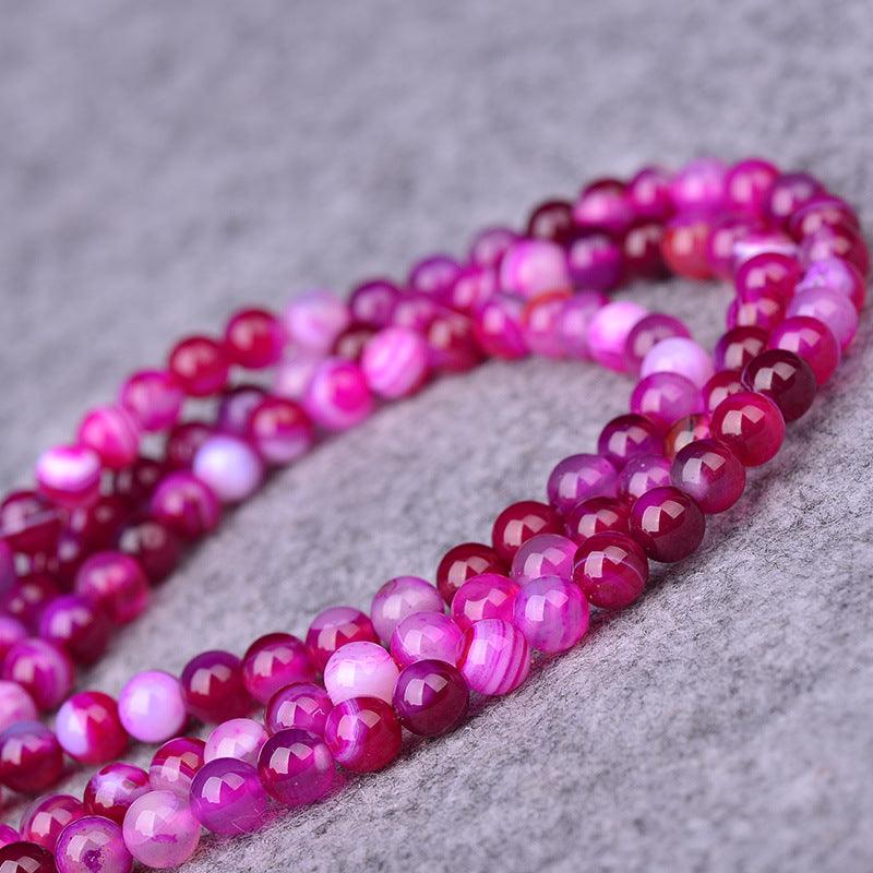 8/10/12mm Rose Red Agate Beads Wholesale - Free Shipping Over 300USD - Price at $ 16.00 /pc