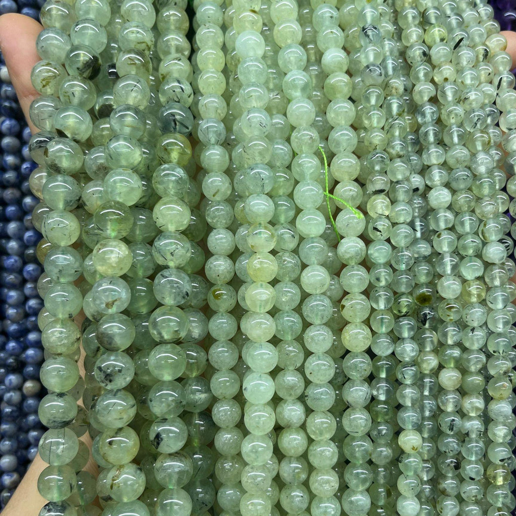8/10mm Prehnite beads Wholesale - Free Shipping Over 300USD - Price at $ 5.50 /pc