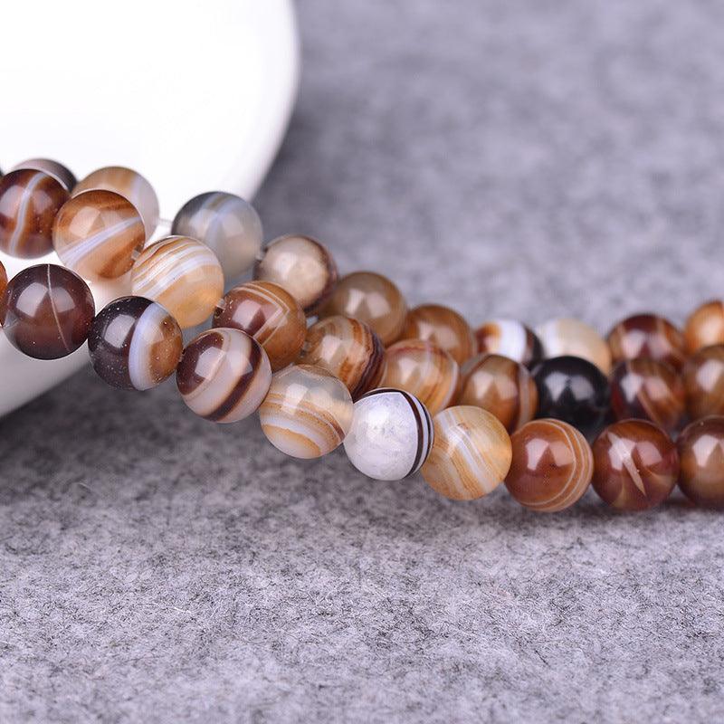 8/10/12mm Smokey Striped Agate Beads Wholesale - Free Shipping Over 300USD - Price at $ 5.00 /pc