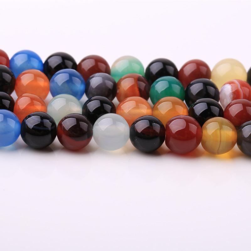 8/10/12mm Colorful Agate Beads Wholesale - Free Shipping Over 300USD - Price at $ 6.00 /pc